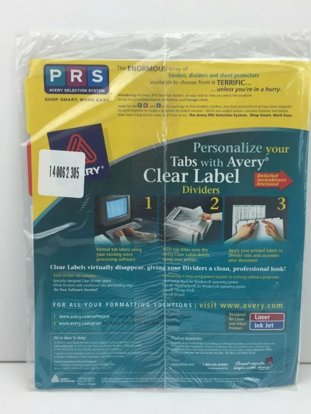 Set 3 Avery Clear 5 Tab Notebook Dividers Label 11406 Index Maker Office